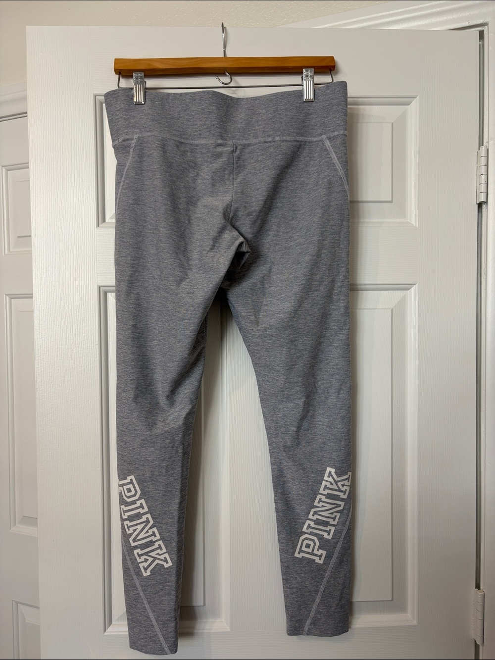 PINK Victoria's Secret Gray Heather Logo Leggings